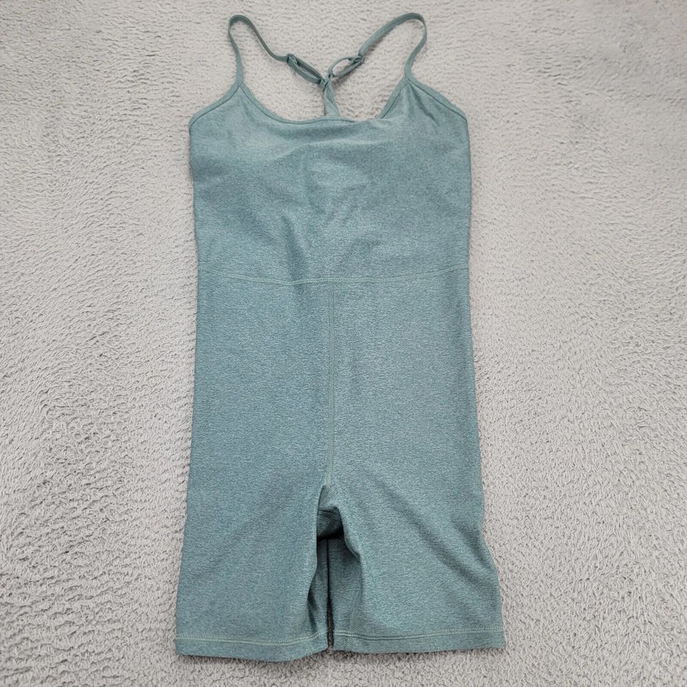 Old Navy Bodysuit Womens Large Green‎ Cloud+ Racerback 6" Inseam Gym Workout